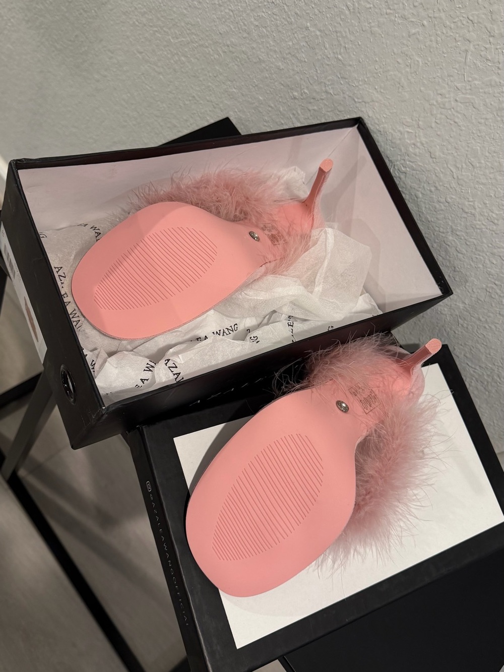 Pink Feather Heeled Sandals - Picture 4 of 4
